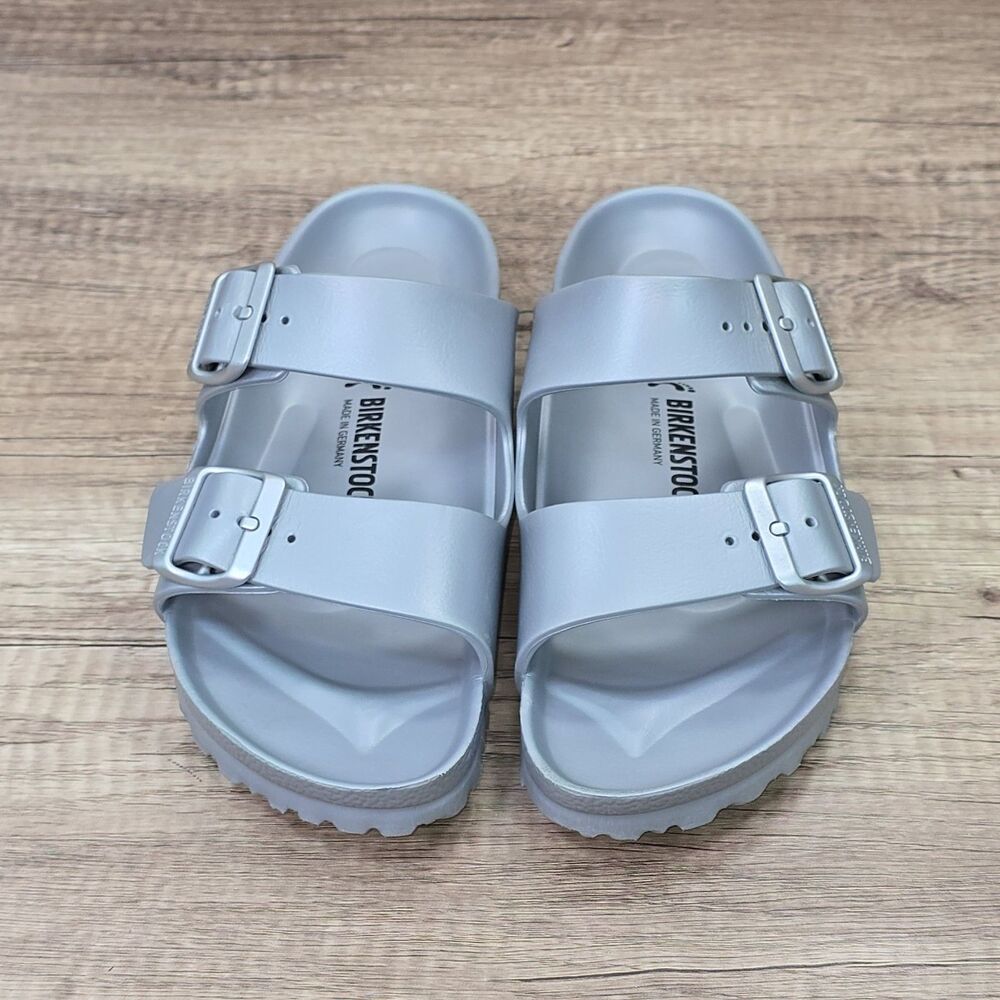 Birkenstock Arizona Eva Women’s Size 7 Silver Double Buckle Sandals - Picture 2 of 9